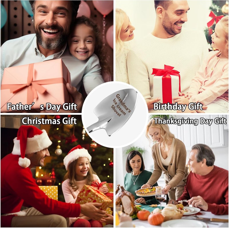 stormroo Gifts for Grandma mom Women Ice Cream Spoon Scoop for Ice Cream Lovers, MOM Mother Gifts for mom Women Funny Engraved Stainless Steel Spoon Shovel. - Image 2